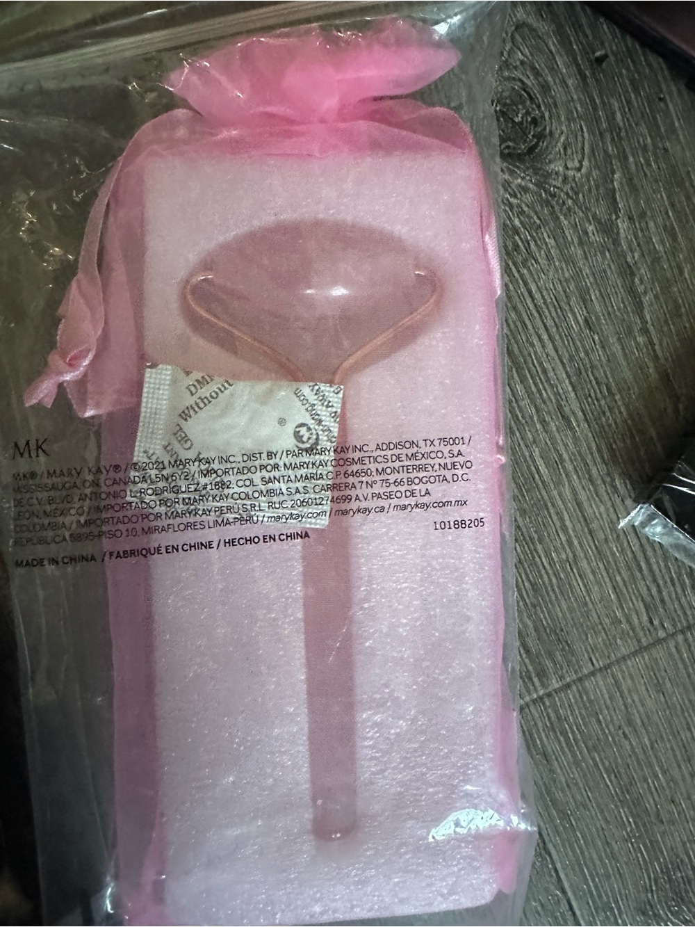 Mary Kay Pink Rose Quartz Facial Massage Roller with Pouch